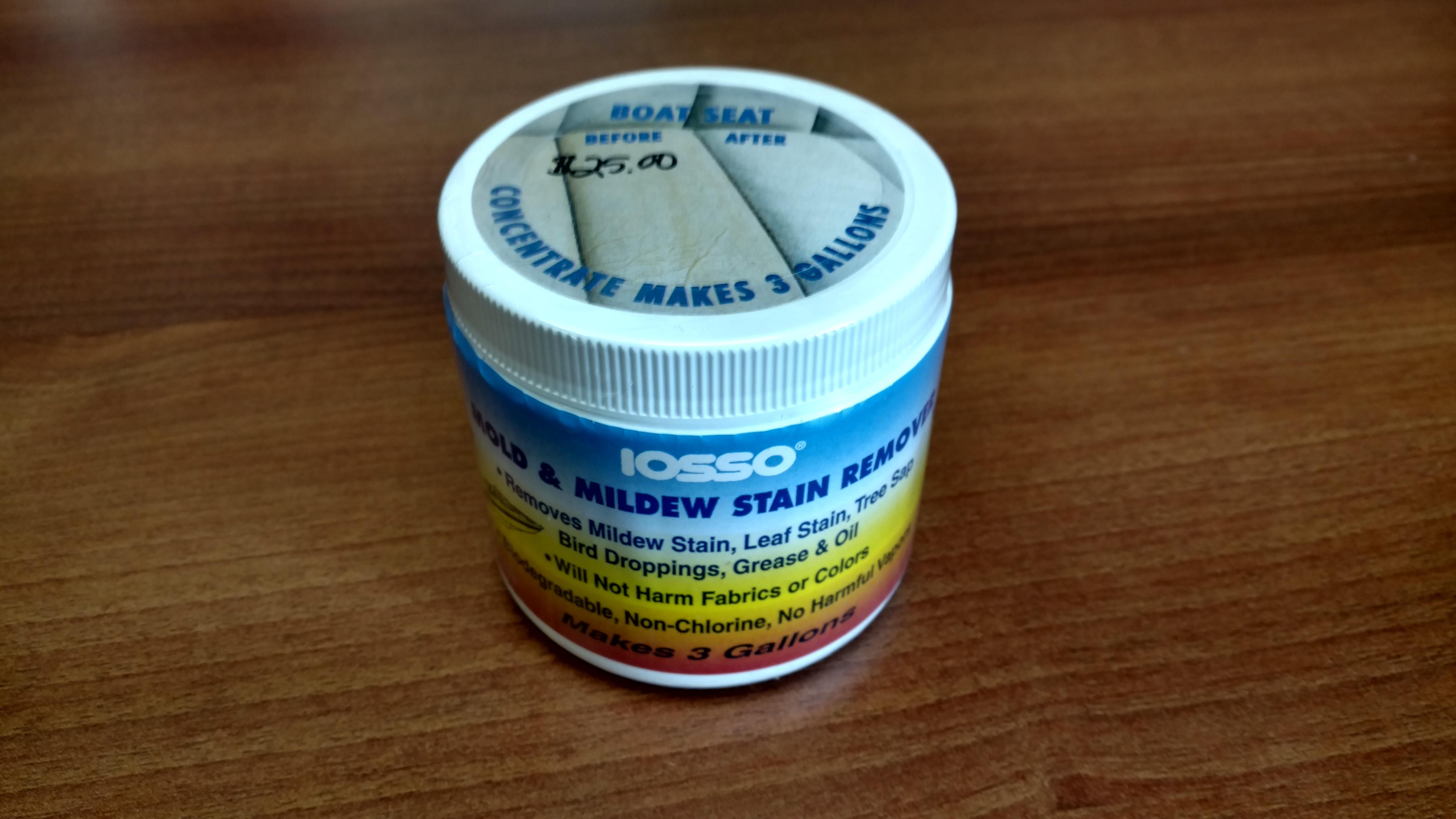 Looking for a product that will clean off the tree gunk and bird droppings off of your boat lift canopies and upholstery? Iosso Mold & Mildew Stain Remover is what we use in house! One bottle of the powdered formula can make 3 gallons of cleaner. Pick some up today for only $25.00!