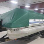 Pontoon with green cover