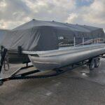 Pontoon with gray cover