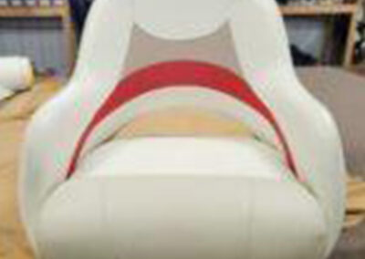 Restored boat captain’s chair with custom upholstery
