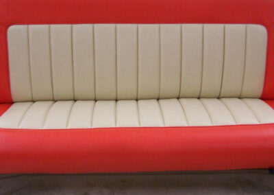 Restored vintage classic car bench seat upholstery