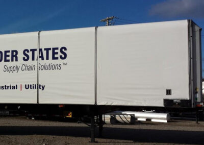 Retractable Conestoga trailer covering system on a flatbed