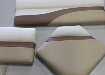 Custom upholstered pontoon boat seating