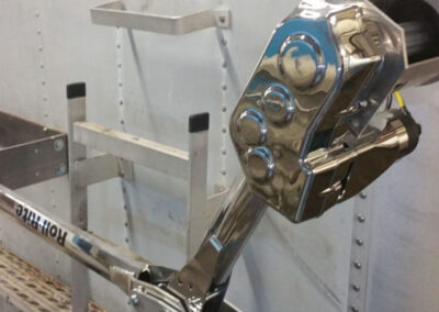 Front mechanism view of an electric roll tarp system