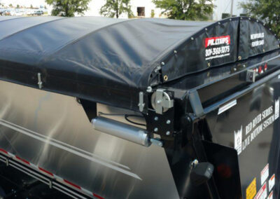 Additional trailer angle showing electric roll tarp system