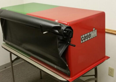 Demonstration image of a farm roll tarp setup