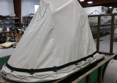 Custom fitted machinery cover protecting industrial equipment