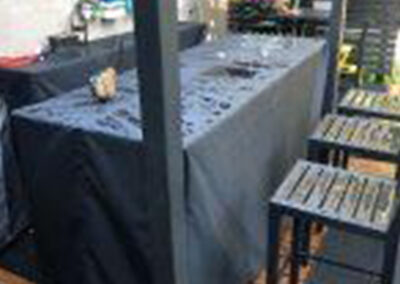 Protective fitted cover for an outdoor patio table and furniture set