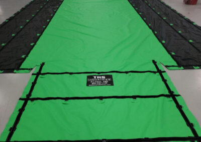 Heavy-duty lumber tarp featuring a custom color scheme