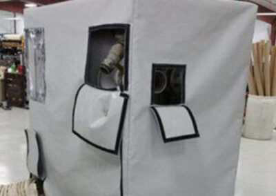 Protective industrial cover with clear windows and flap access