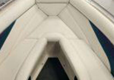 Boat interior seating restored with marine upholstery