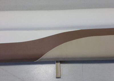 Reupholstered pontoon seating with custom marine materials