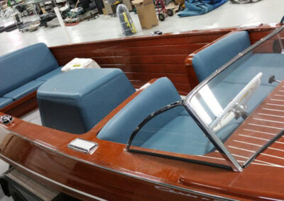 Additional restored seating from a vintage boat upholstery project