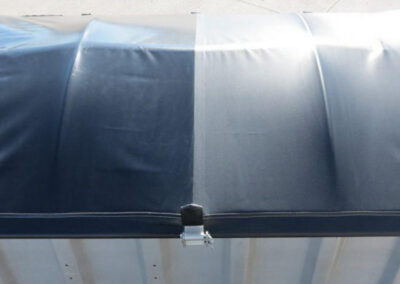 Alternate angle showing different roll tarp material options